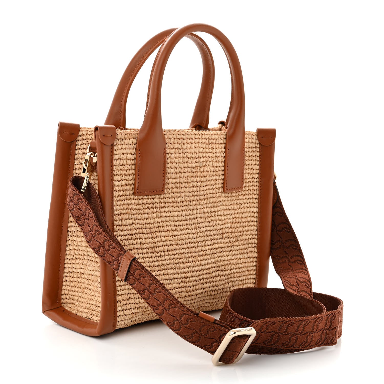 Christian Louboutin Raffia Calfskin Mini By My Side Tote Natural Cuoio 3 of 10