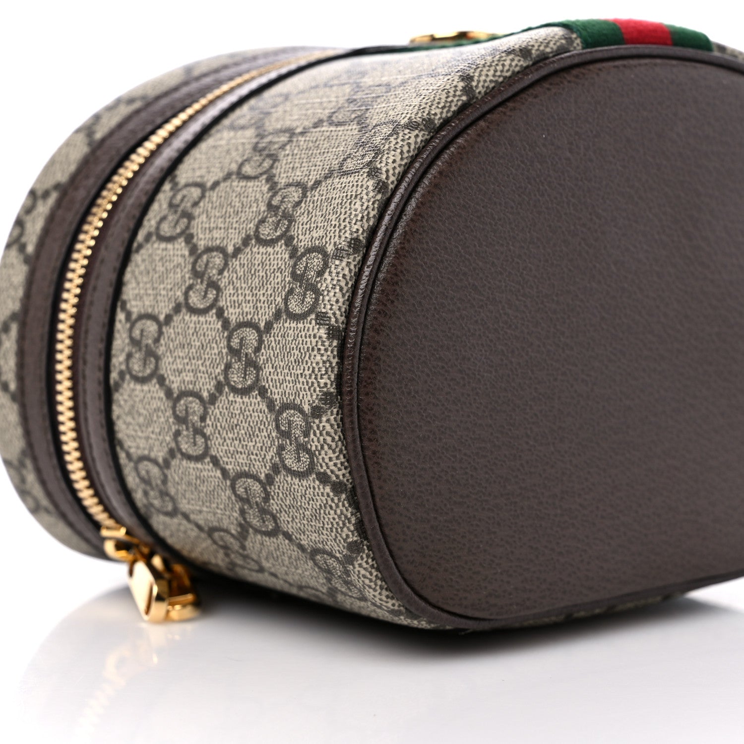 Gucci GG Supreme Monogram Textured Calfskin Web Ophidia Vanity Cosmetic Case Beige Ebony New Acero 8 of 9
