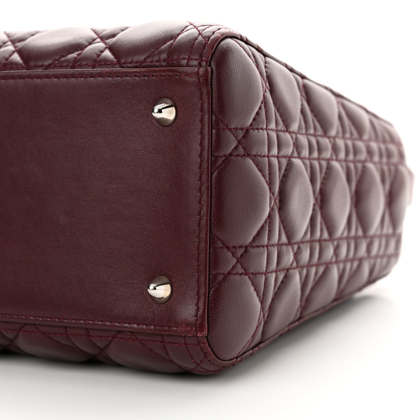 Lambskin Cannage Medium Lady Dior Burgundy