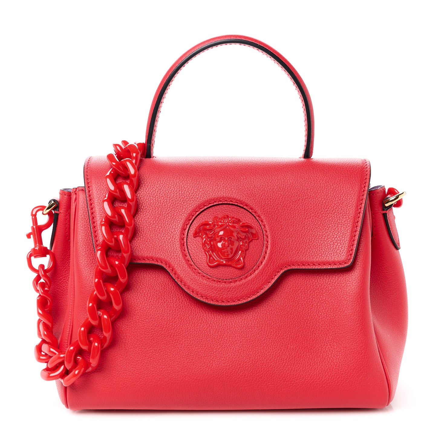 Calfskin Medium La Medusa Top Handle Handbag Red