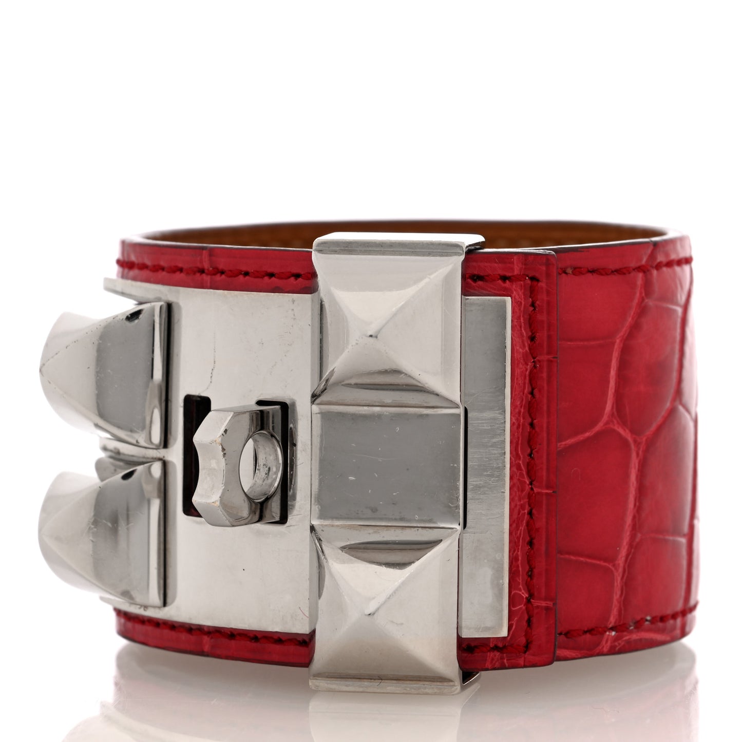Shiny Alligator Collier De Chien CDC Bracelet S Rouge Casaque