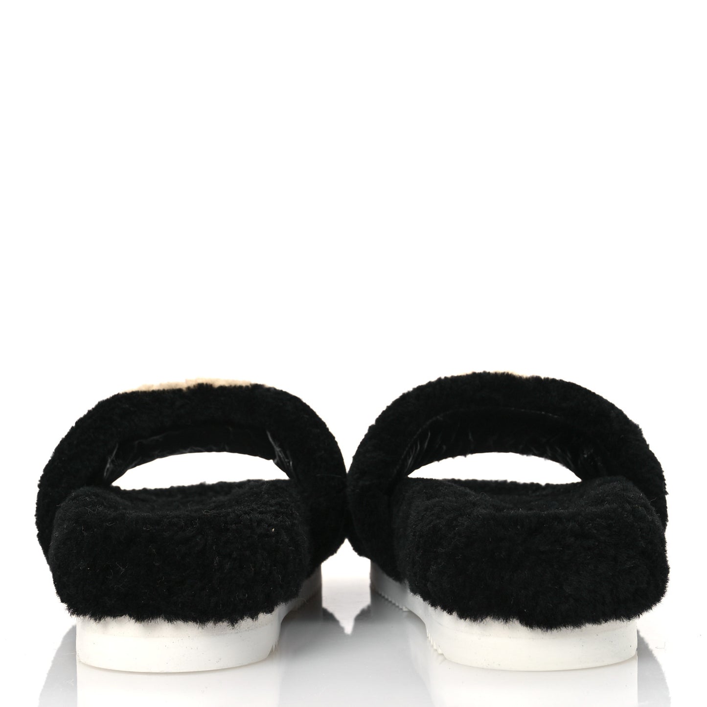 Shearling Womens Eileen Slide Sandals 37 Black Butterscotch