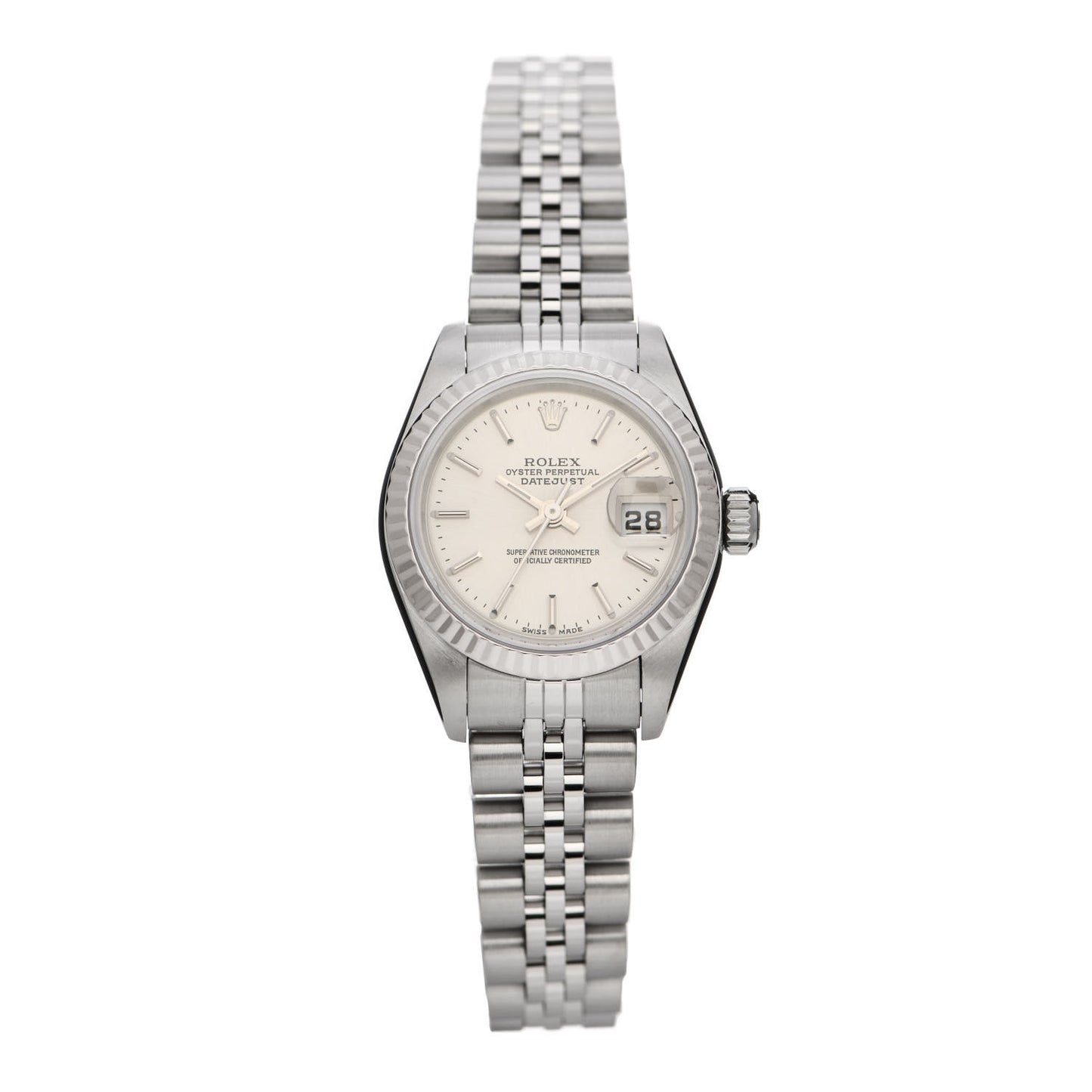 Stainless Steel 18K White Gold 26mm Oyster Perpetual Datejust Watch Silver 79174