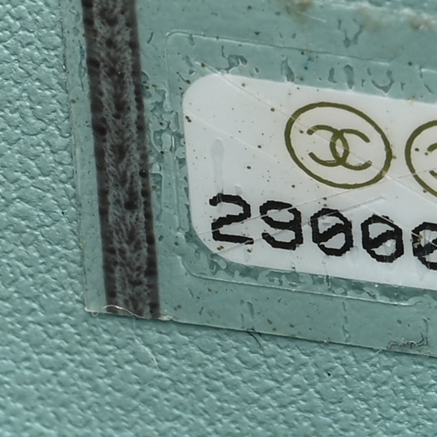 Caviar Quilted Filigree Vanity Clutch With Chain Light Blue