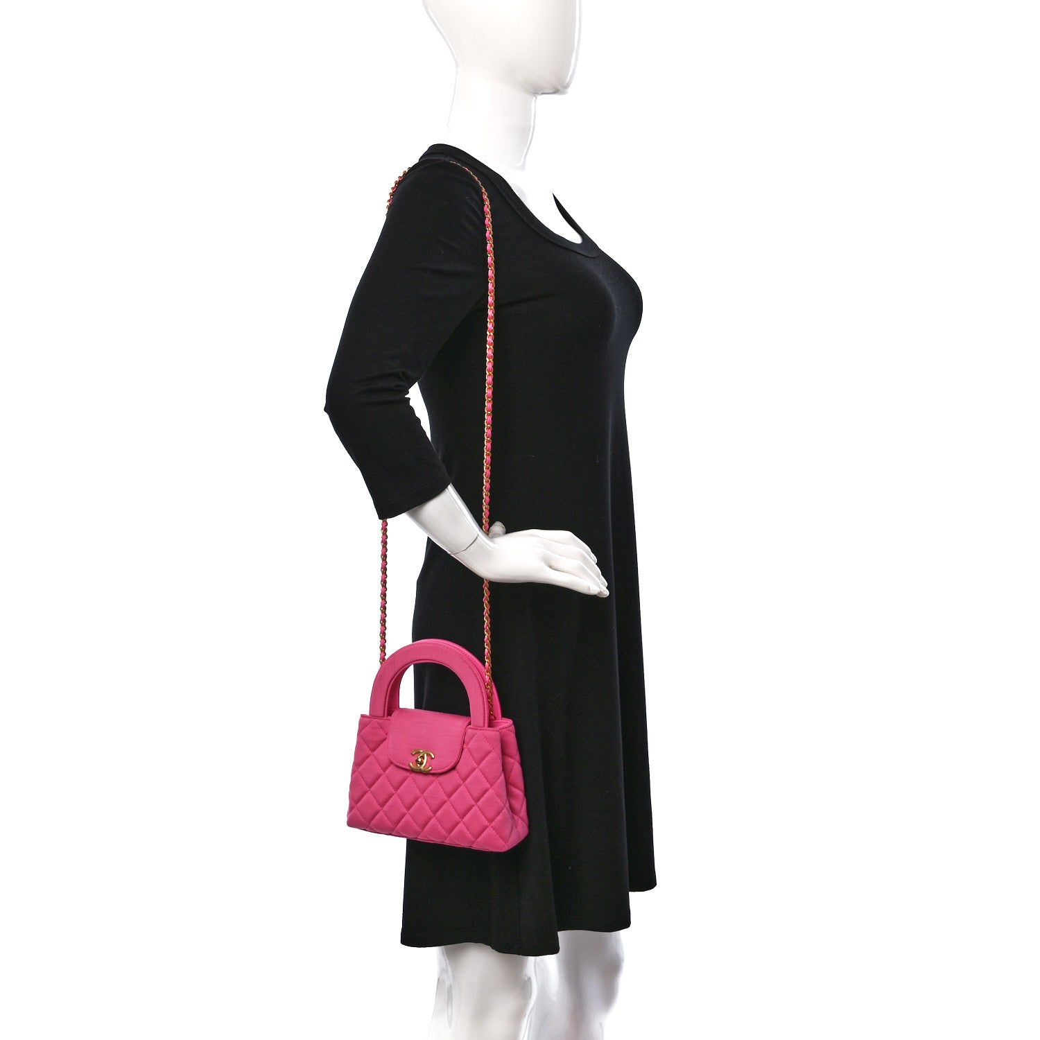Chanel Jersey Quilted Nano Kelly Shopper Pink 2 of 9