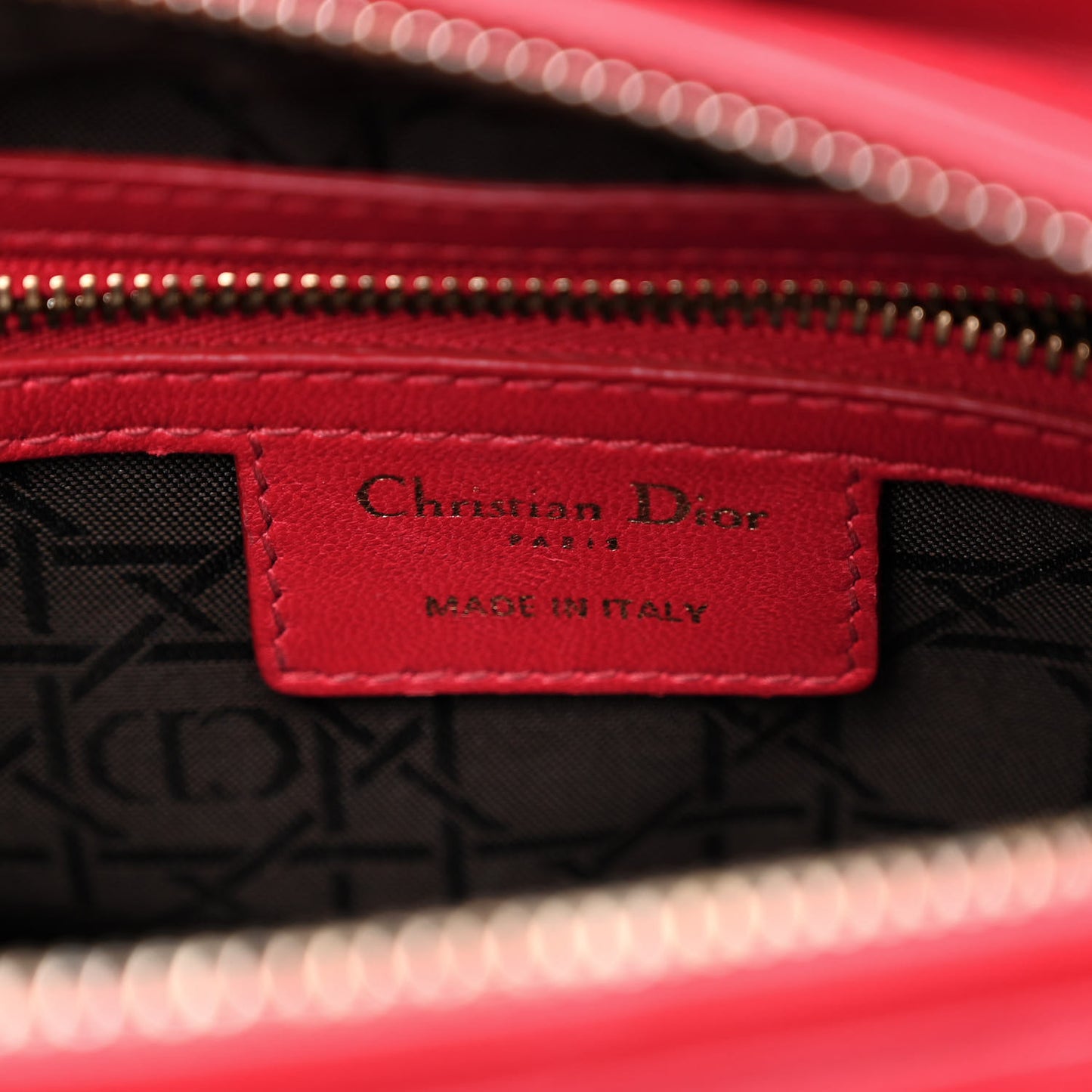 Lambskin Cannage Medium Lady Dior Red
