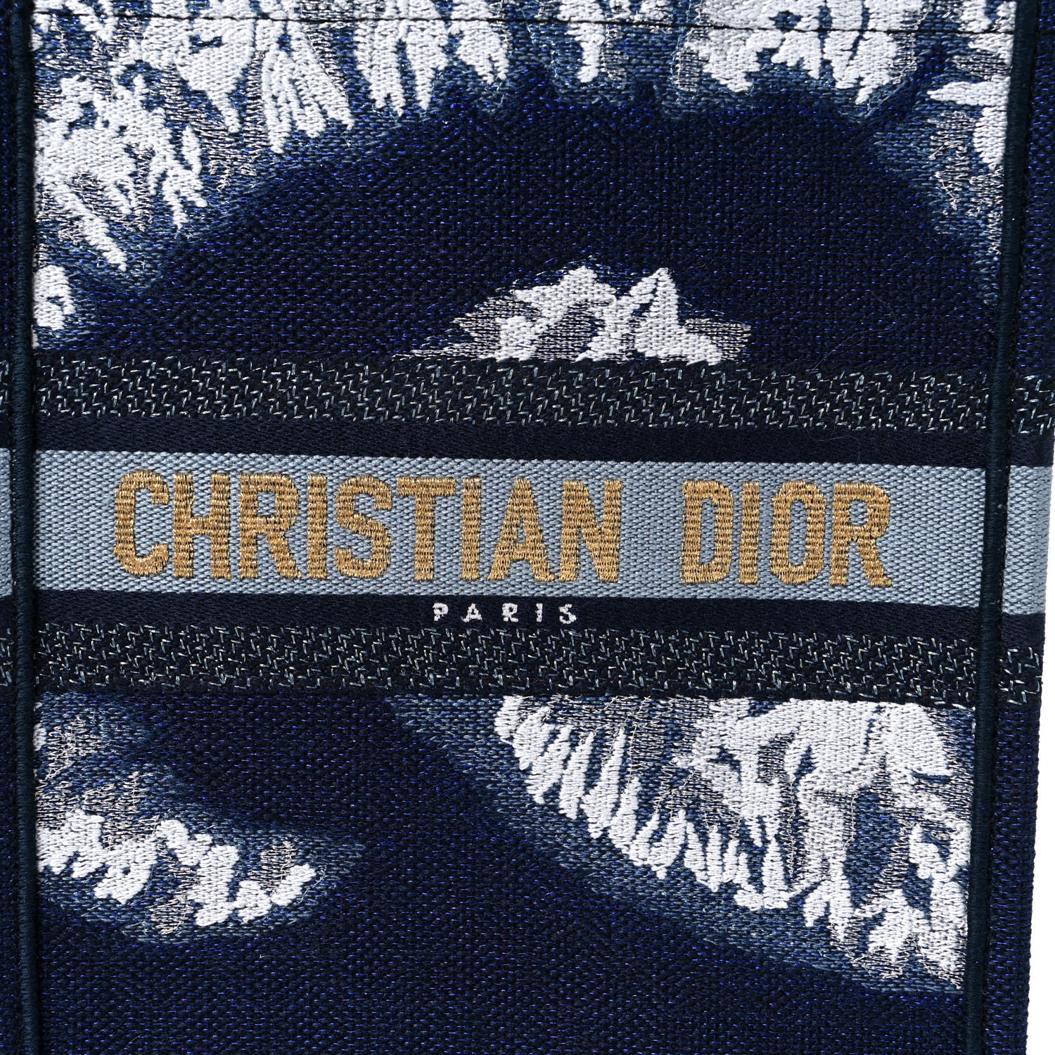 Christian Dior Canvas Embroidered Tie Dye Vertical Book Tote Blue Multicolor 6 of 10
