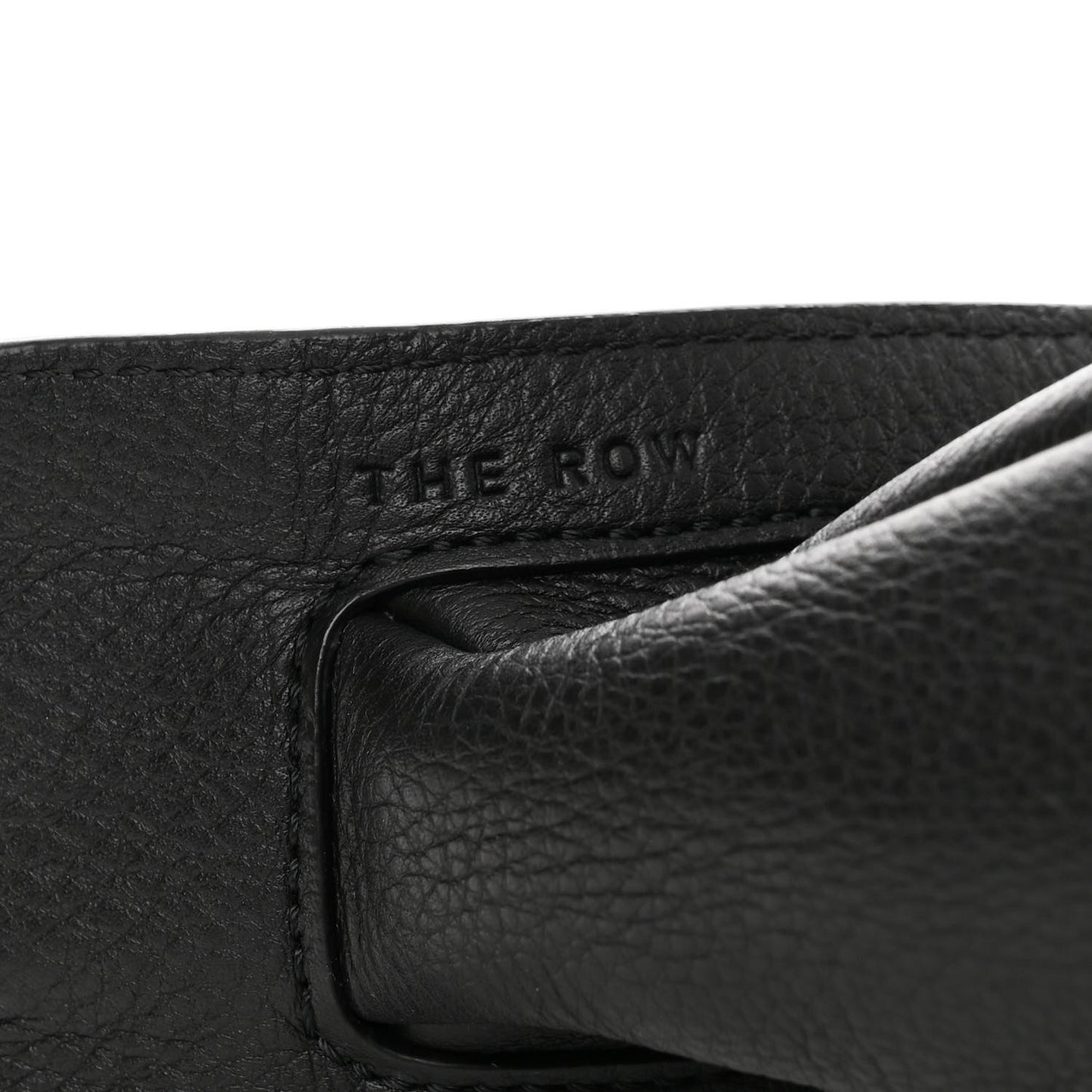 Grained Calfskin Small Slouchy Banana Bag Black