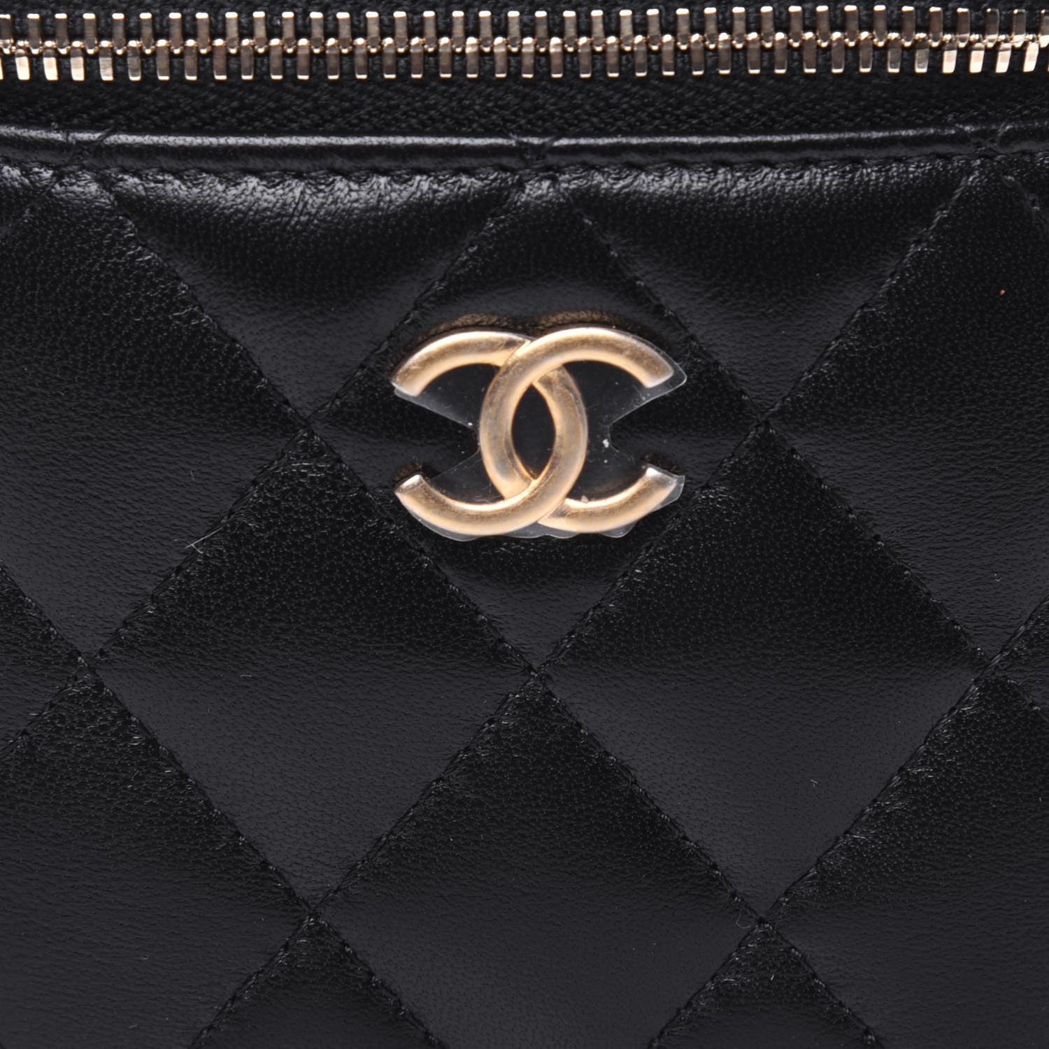 Chanel Lambskin Quilted Top Handle Mini Vanity Case With Chain Black 10 of 11