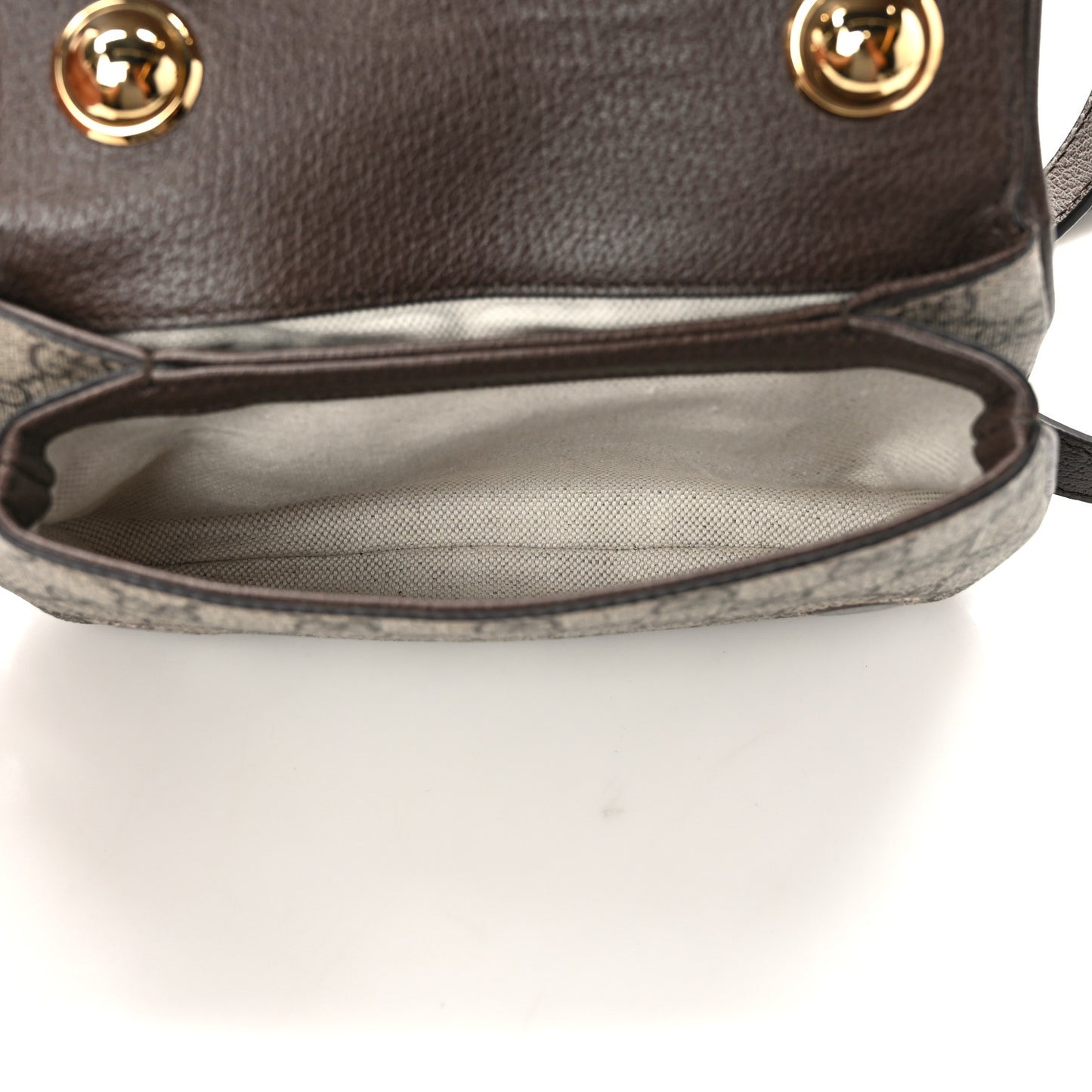 GG Supreme Monogram Textured Dollar Calfskin Mini Blondie Chain Shoulder Flap Bag Beige Ebony New Acero