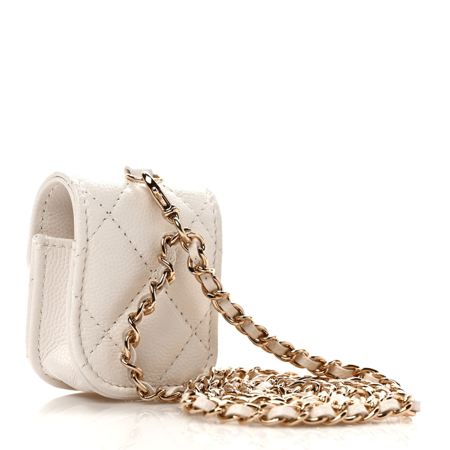 Caviar Quilted Airpods Case White
