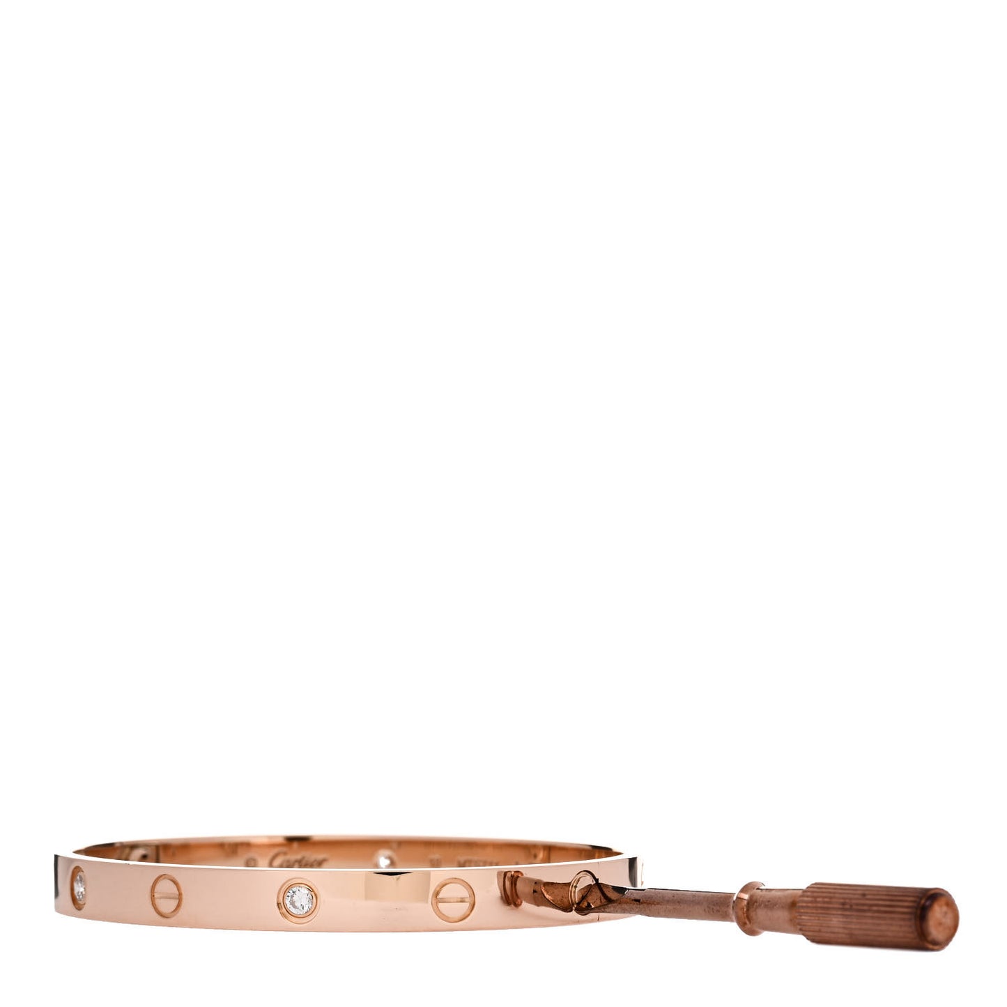 18K Pink Gold 4 Diamond LOVE Bracelet 18