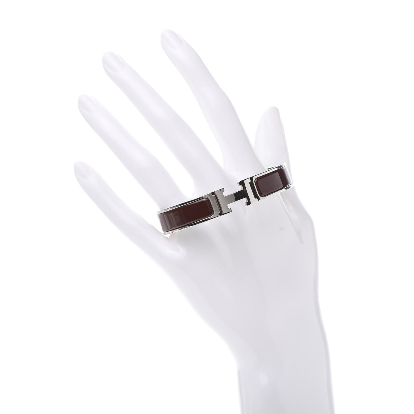 Enamel Narrow Clic Clac H Bracelet PM Burgundy