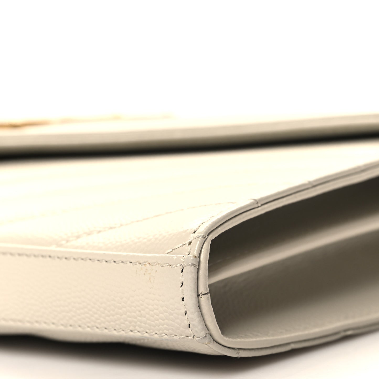 Grain De Poudre Matelasse Chevron Monogram Chain Wallet Crema Soft