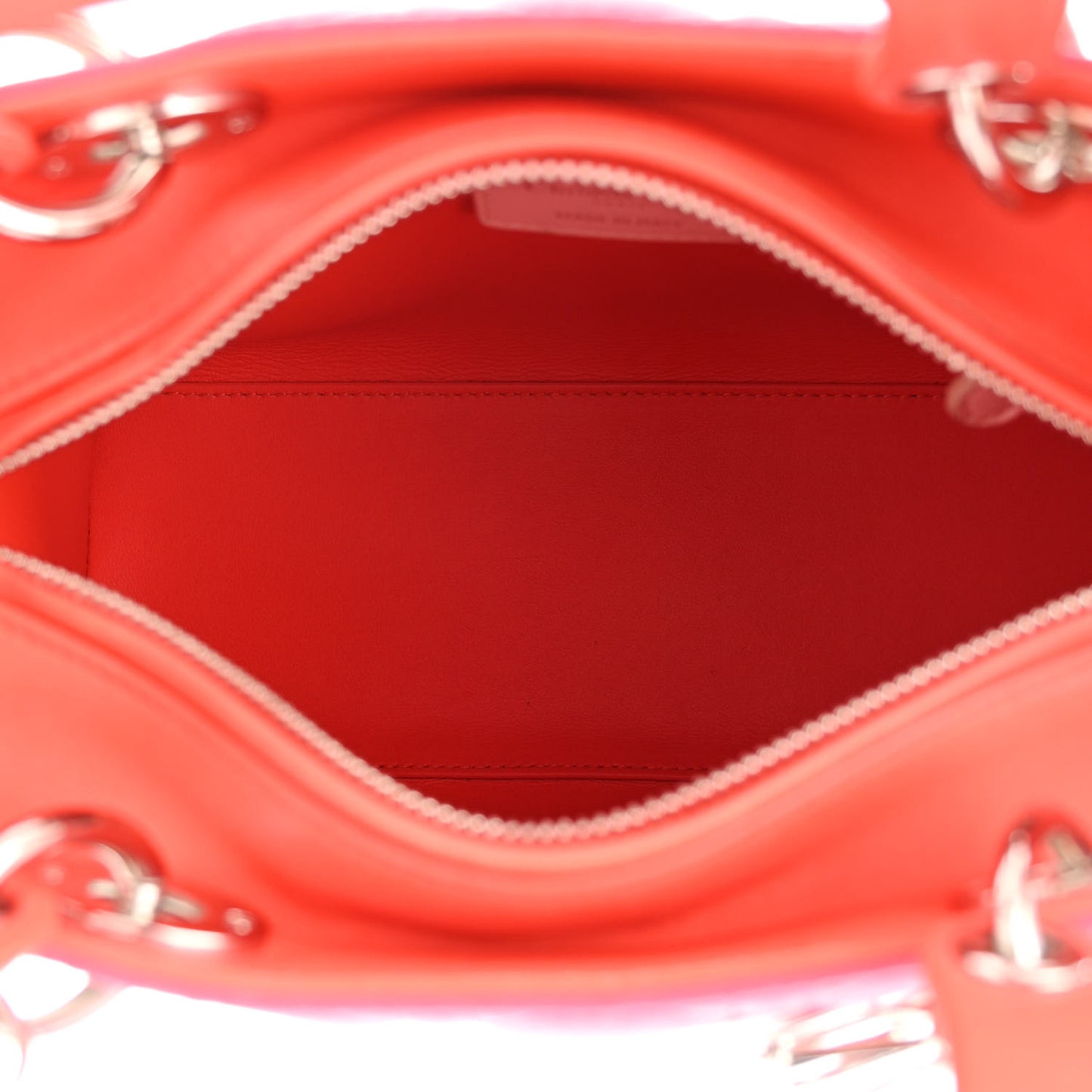 Lambskin Cannage Tri-Color Medium Lady Dior Orange Riviera Fuchsia Cosmopolitan Lipstick Natural