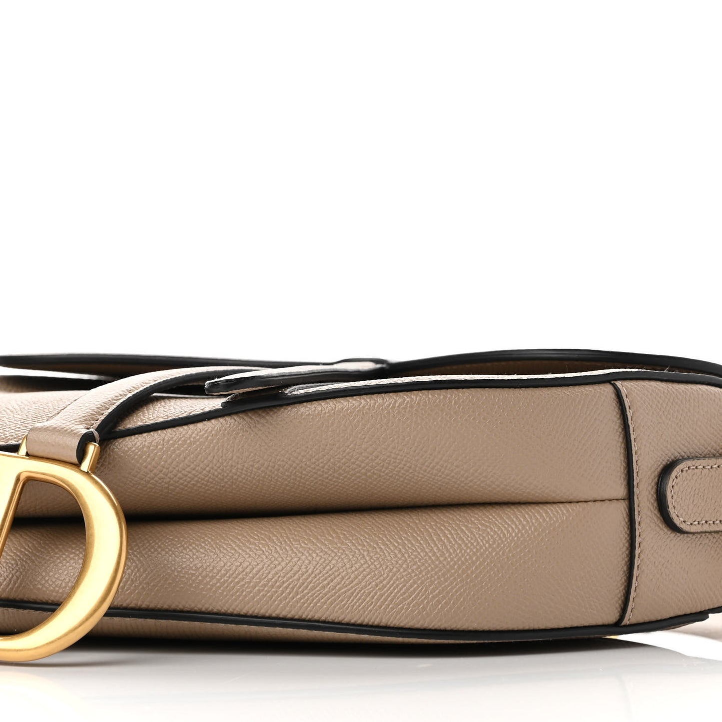 Grained Calfskin Saddle Bag With Strap Hazelnut