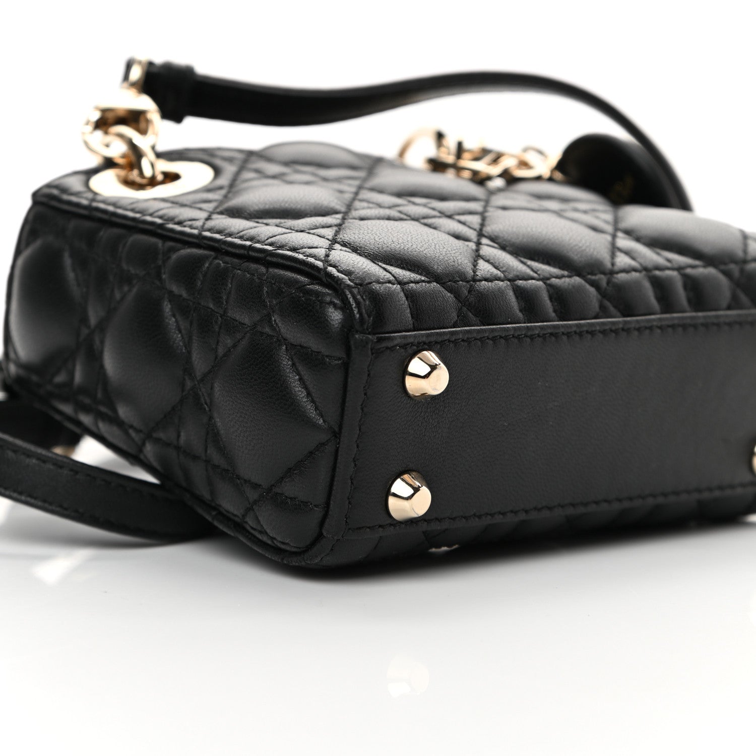 Christian Dior Lambskin Cannage Micro Lady Dior Black 9 of 14