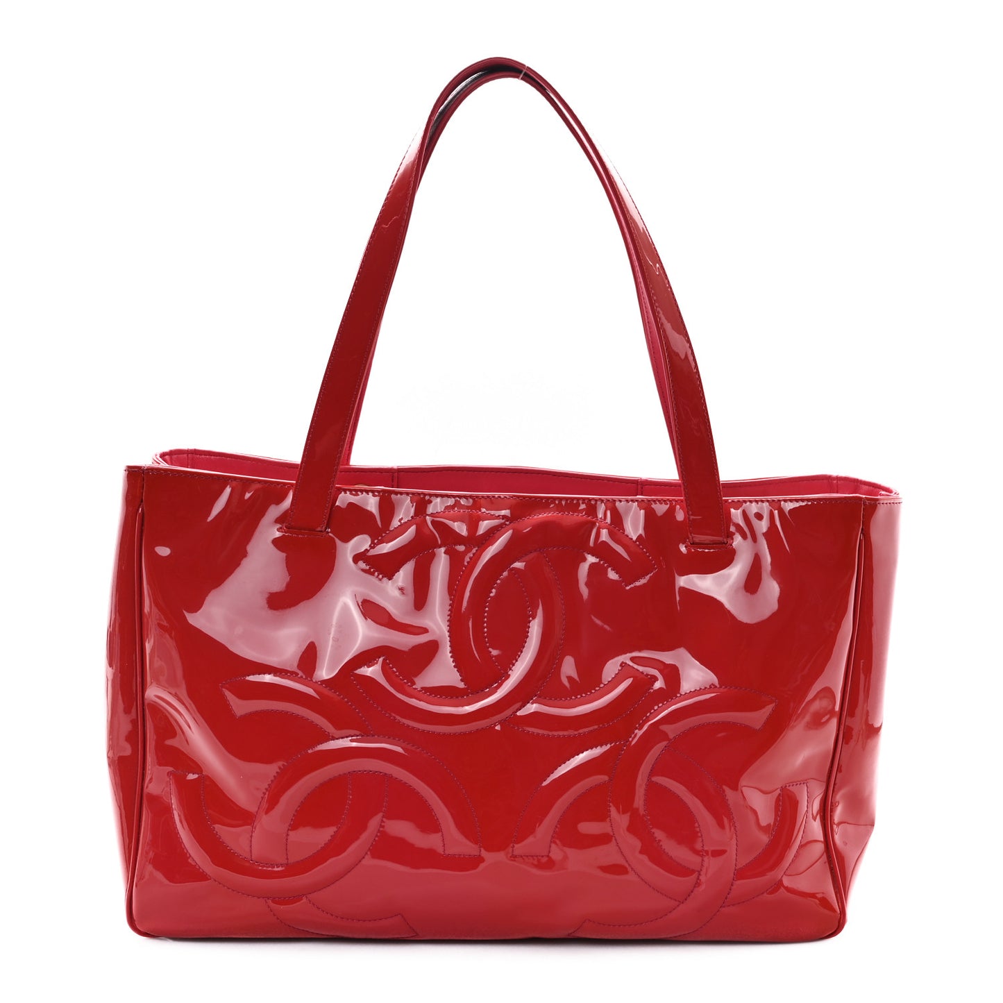 Patent Triple CC Tote  Pink
