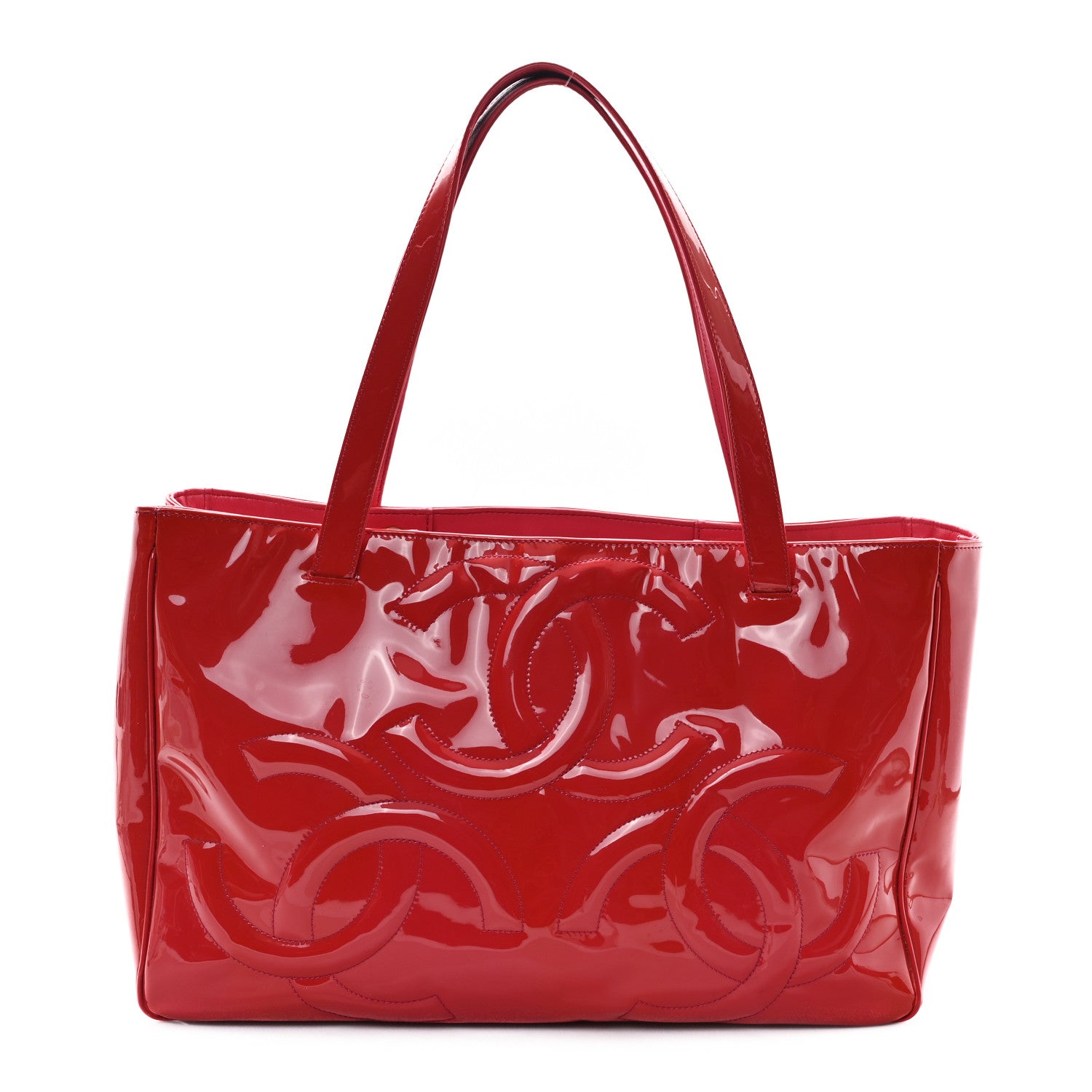 Chanel Patent Triple CC Tote  Pink 1 of 13