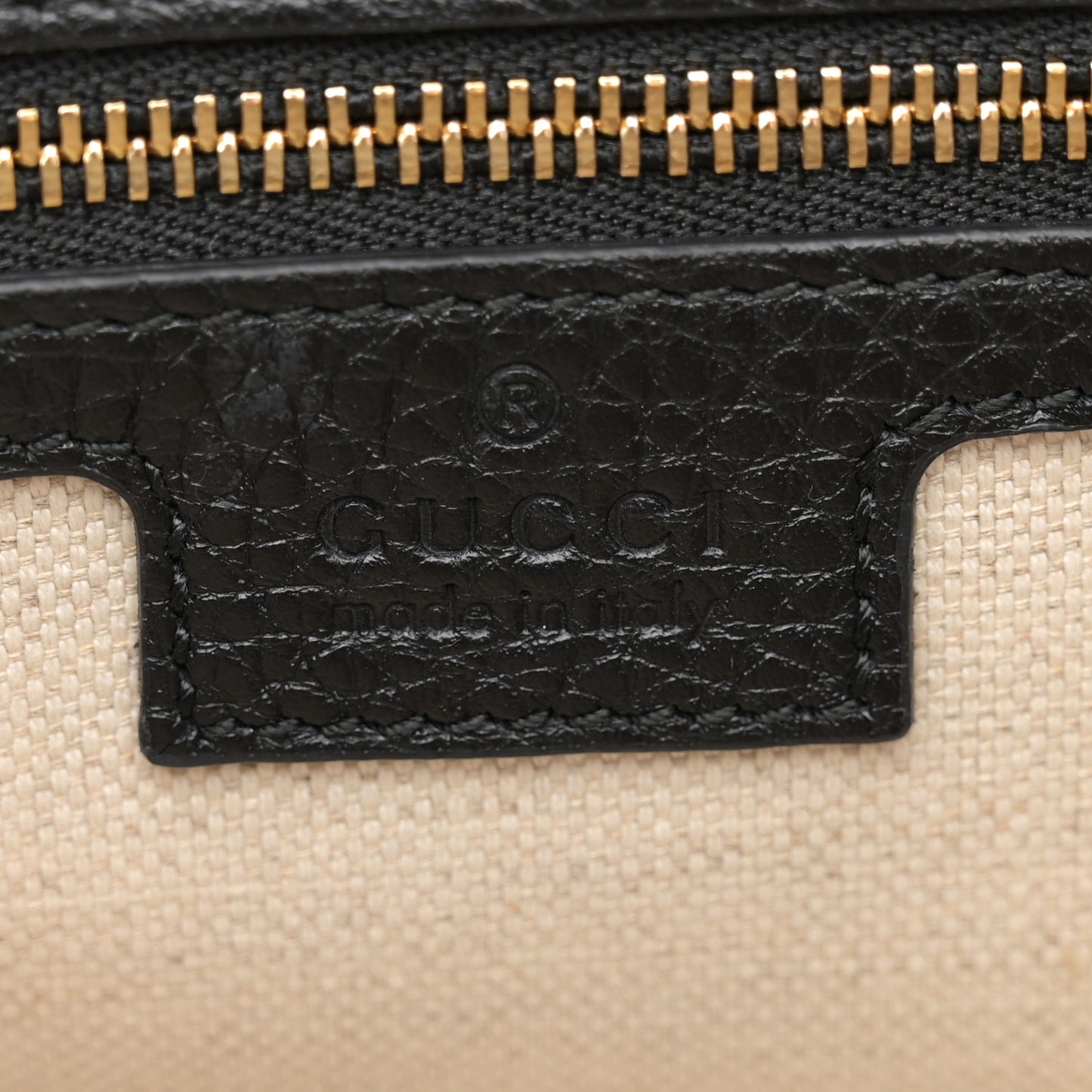 Calfskin GG Emblem Small Top Handle Bag Black