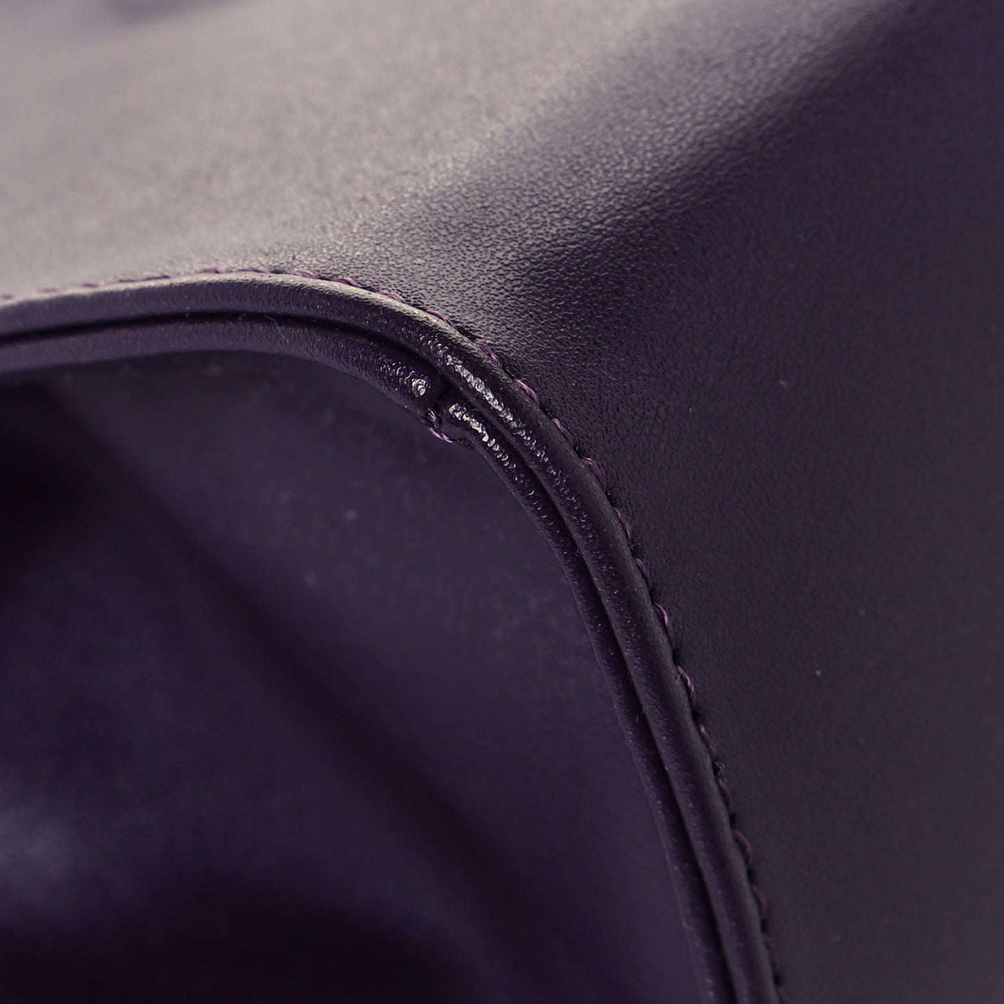 Vegan Leather Small Shopping Bag Eggplant