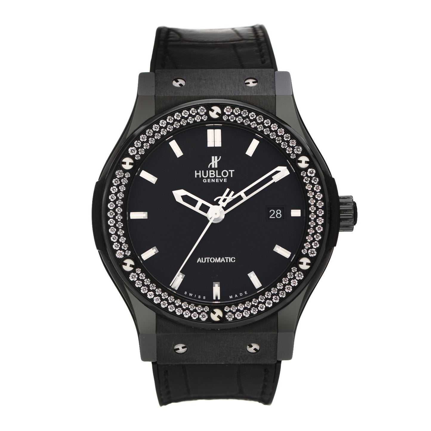 Ceramic Carbon Diamond Pave Bezel 45mm Classic Fusion Black Magic Automatic Watch Black 511.CM.1170.LR.1104