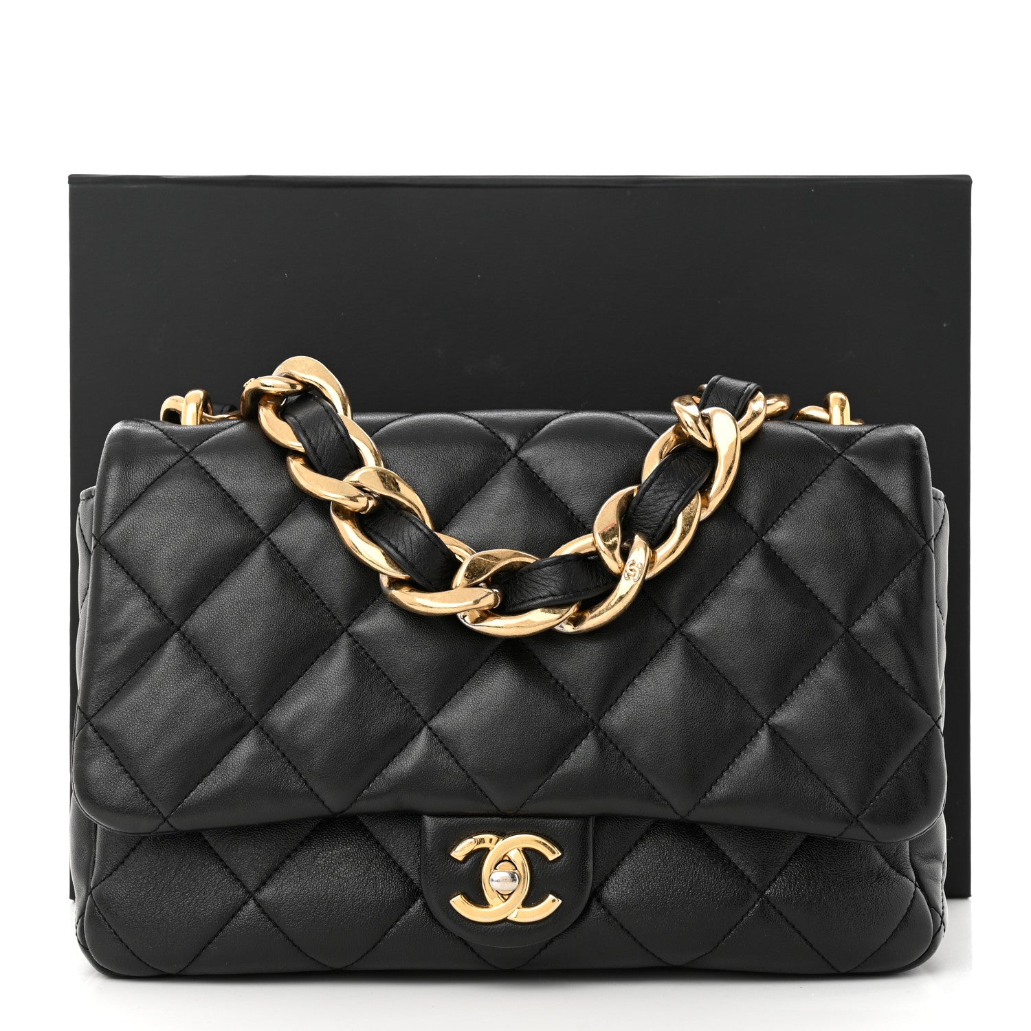 Chanel Lambskin Quilted Large CC Funky Town Flap Black 12 of 12