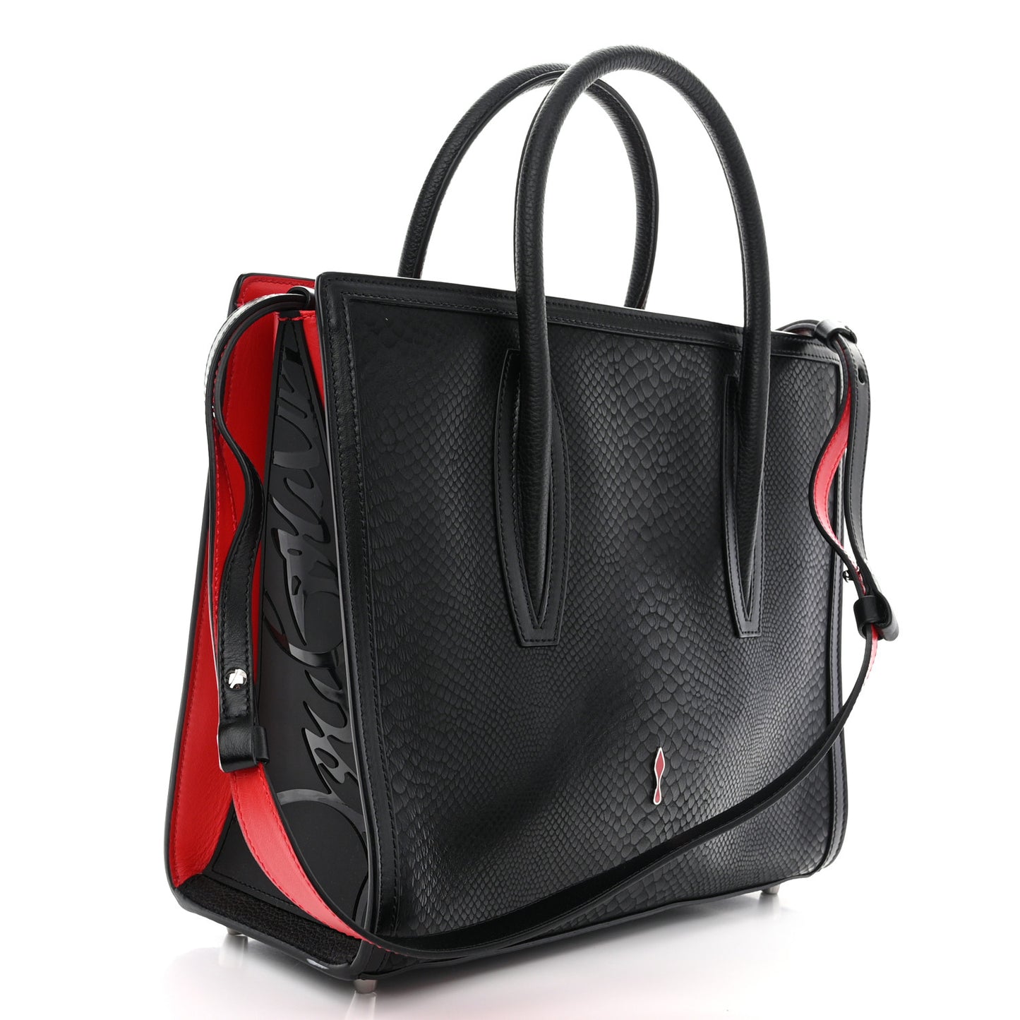 Snakeskin Medium Paloma Tote Black