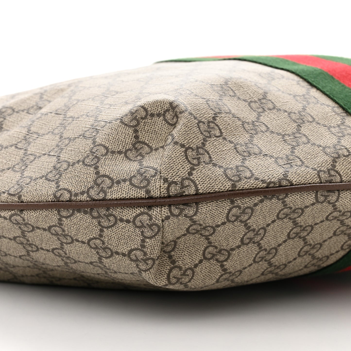 GG Supreme Monogram Web Ophidia Half Moon Hobo Brown