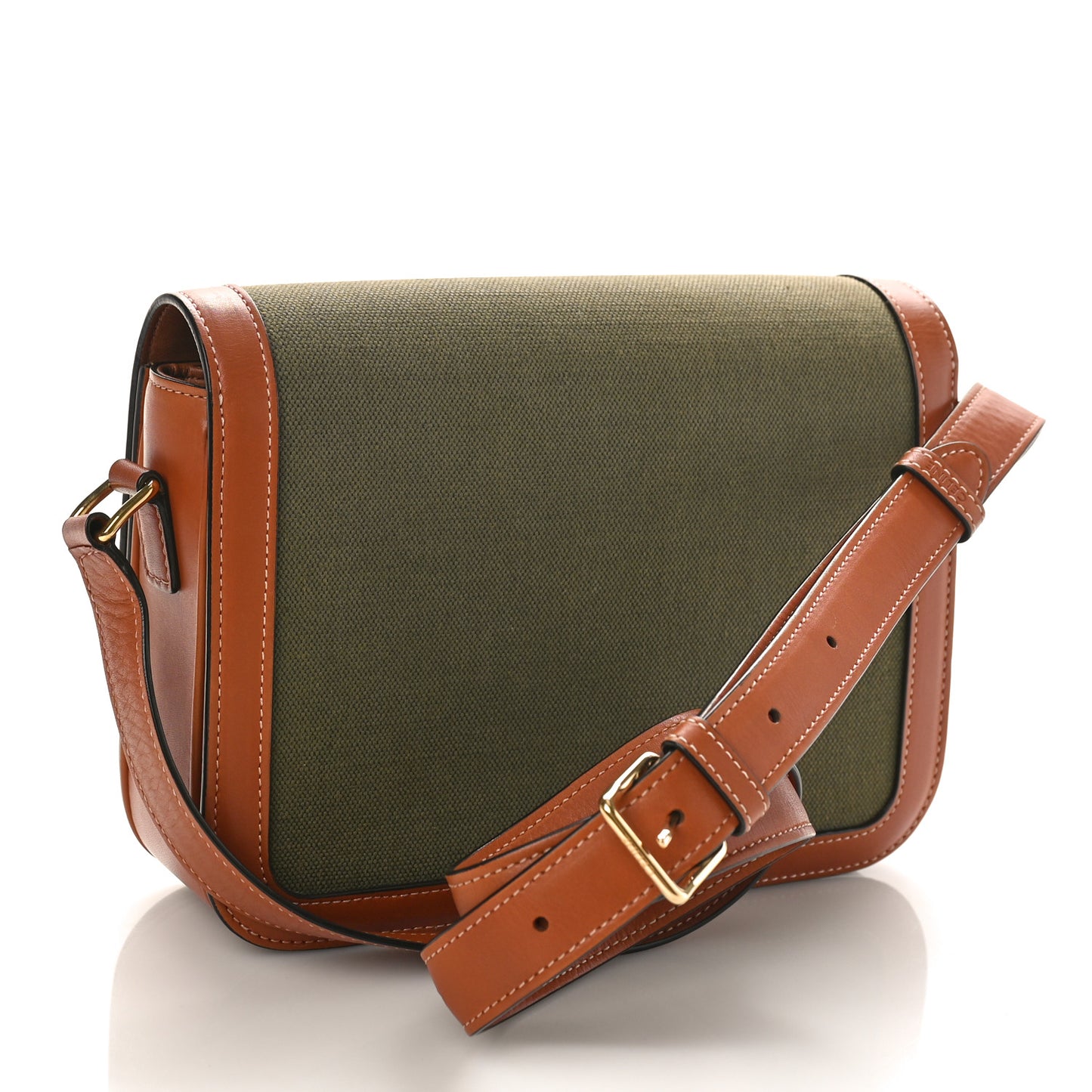 Textile Natural Calfskin Classique Triomphe Khaki Tan