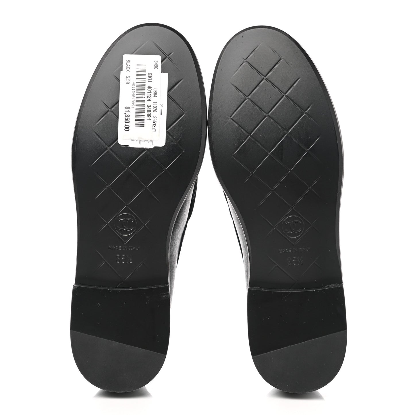 Lambskin Quilted CC Turnlock Loafers 35.5 Black