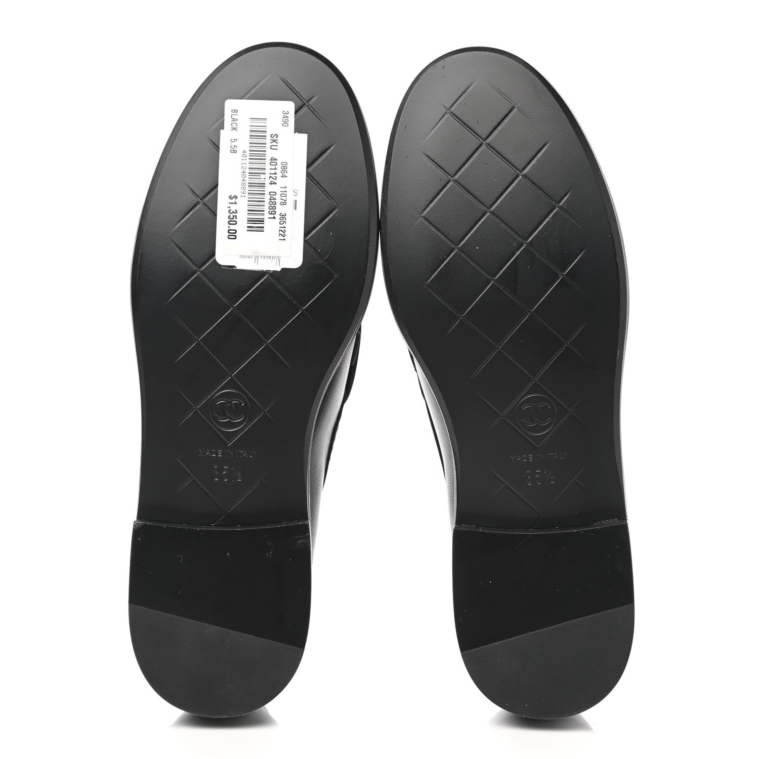 Chanel Lambskin Quilted CC Turnlock Loafers 35.5 Black 5 of 10