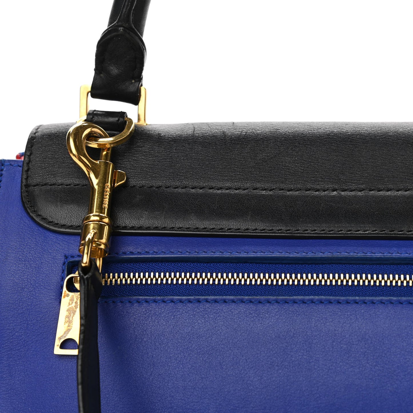 Smooth Calfskin Medium Tri-Color Trapeze Black
