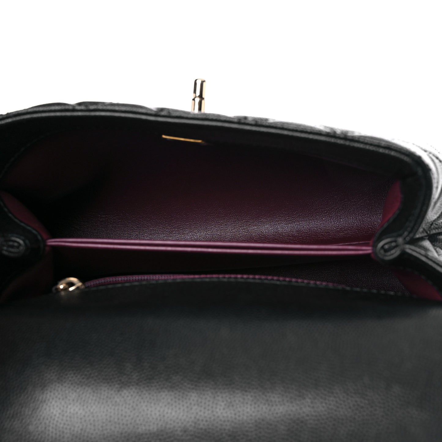 Caviar Quilted Mini Coco Handle Flap Black