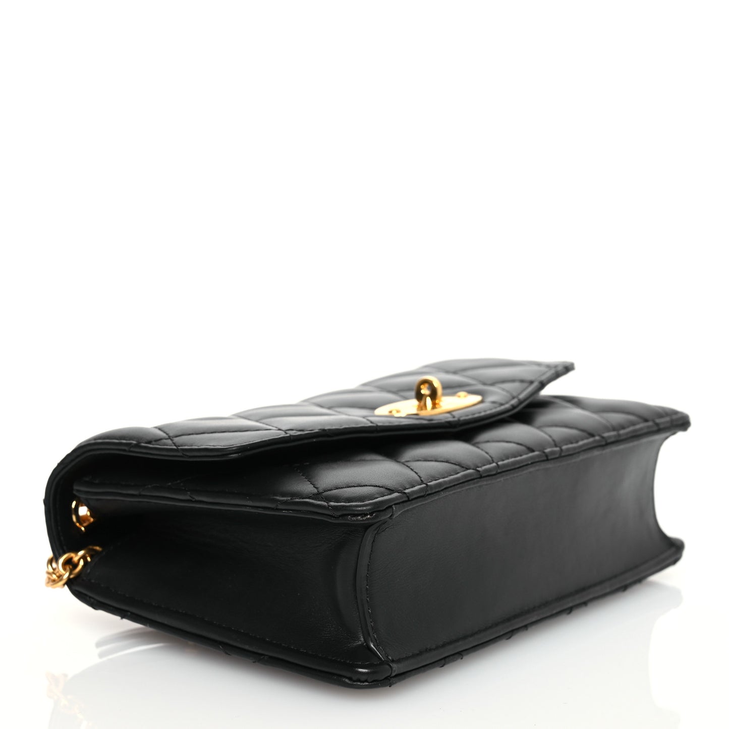 Smooth Calfskin Quilted Small Darley Shoulder Bag Black