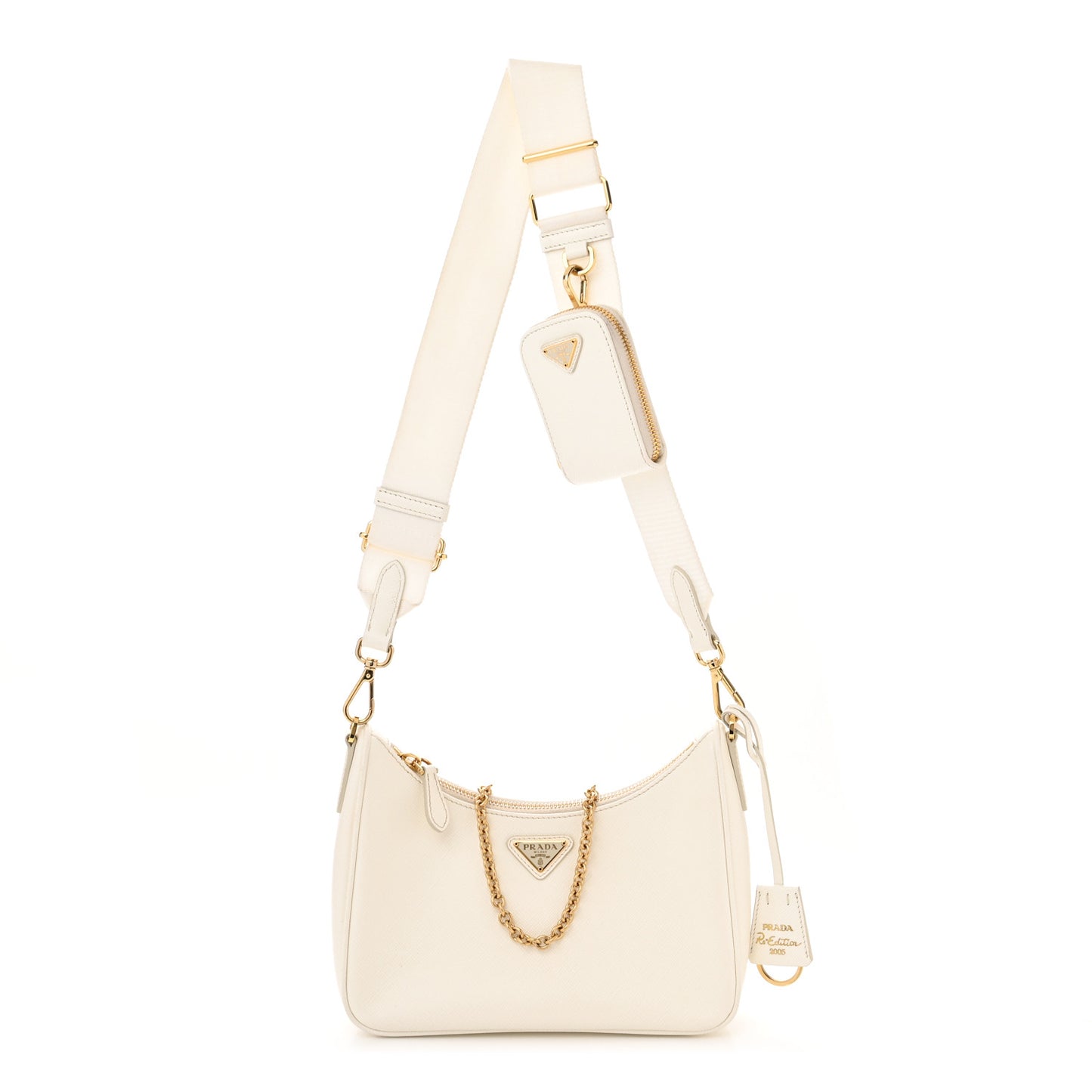 Saffiano Re-Edition 2005 Shoulder Bag White