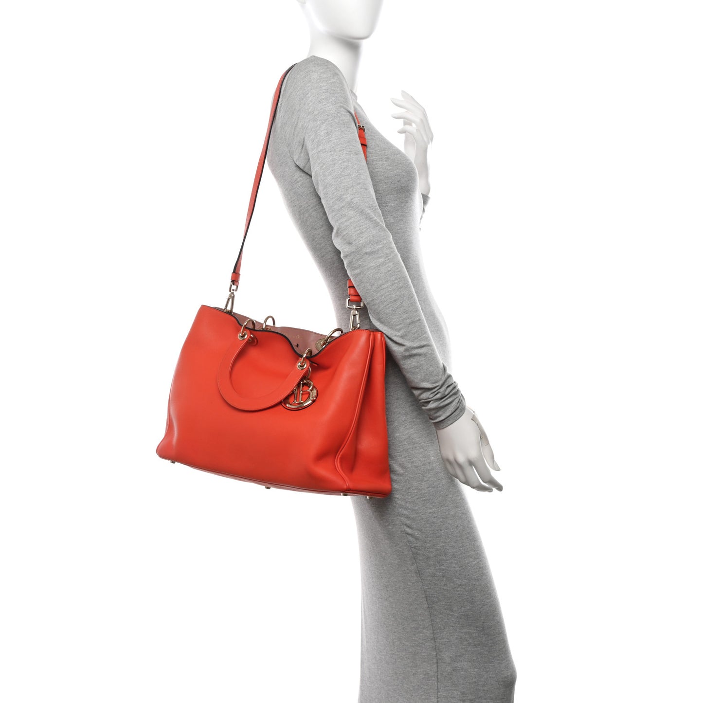 Smooth Calfskin Large Diorissimo Tote Orange