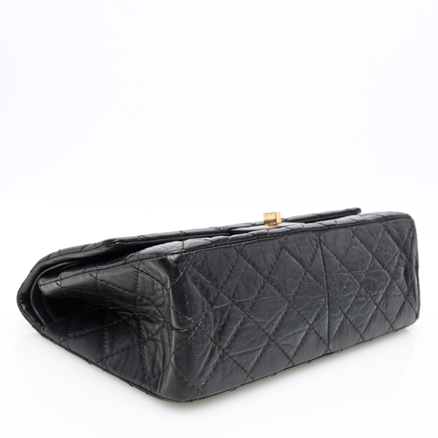 Aged Calfskin Quilted 2.55 Reissue 226 Flap Black