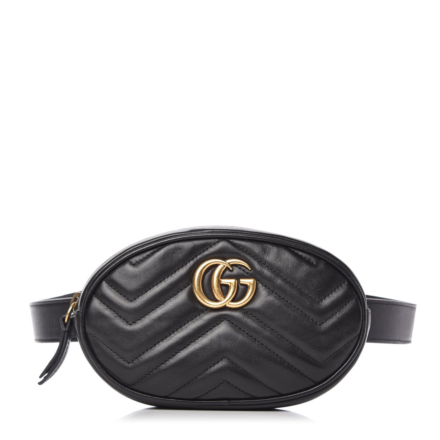 Calfskin Matelasse GG Marmont Belt Bag 85 34 Black