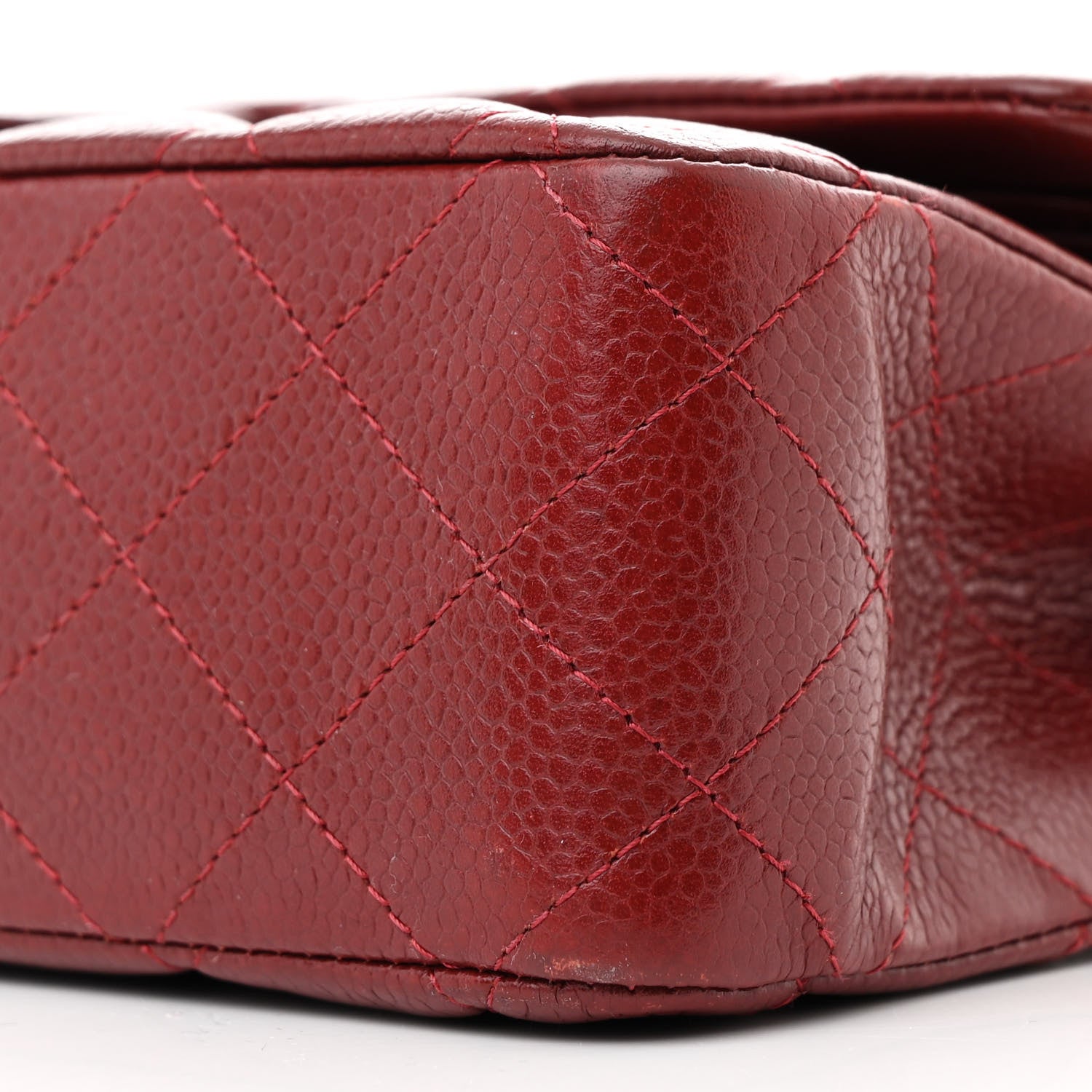 Chanel Caviar Quilted Medium Double Flap Burgundy 10 of 12
