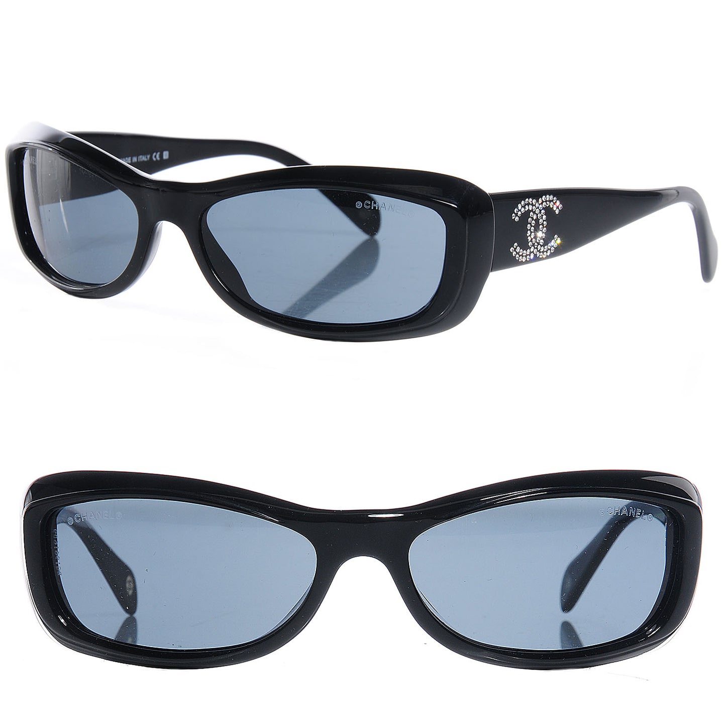 Crystal CC Logo Sunglasses 5095-B Black