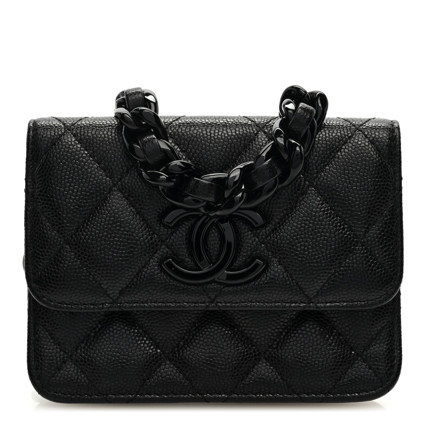Chanel Caviar Quilted My Everything Belt Flap Card Holder Black 1 of 10