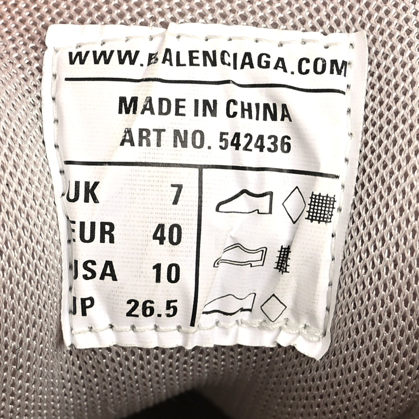 Mesh Rubber Womens Track Sneakers 40 Balenciaga Grey