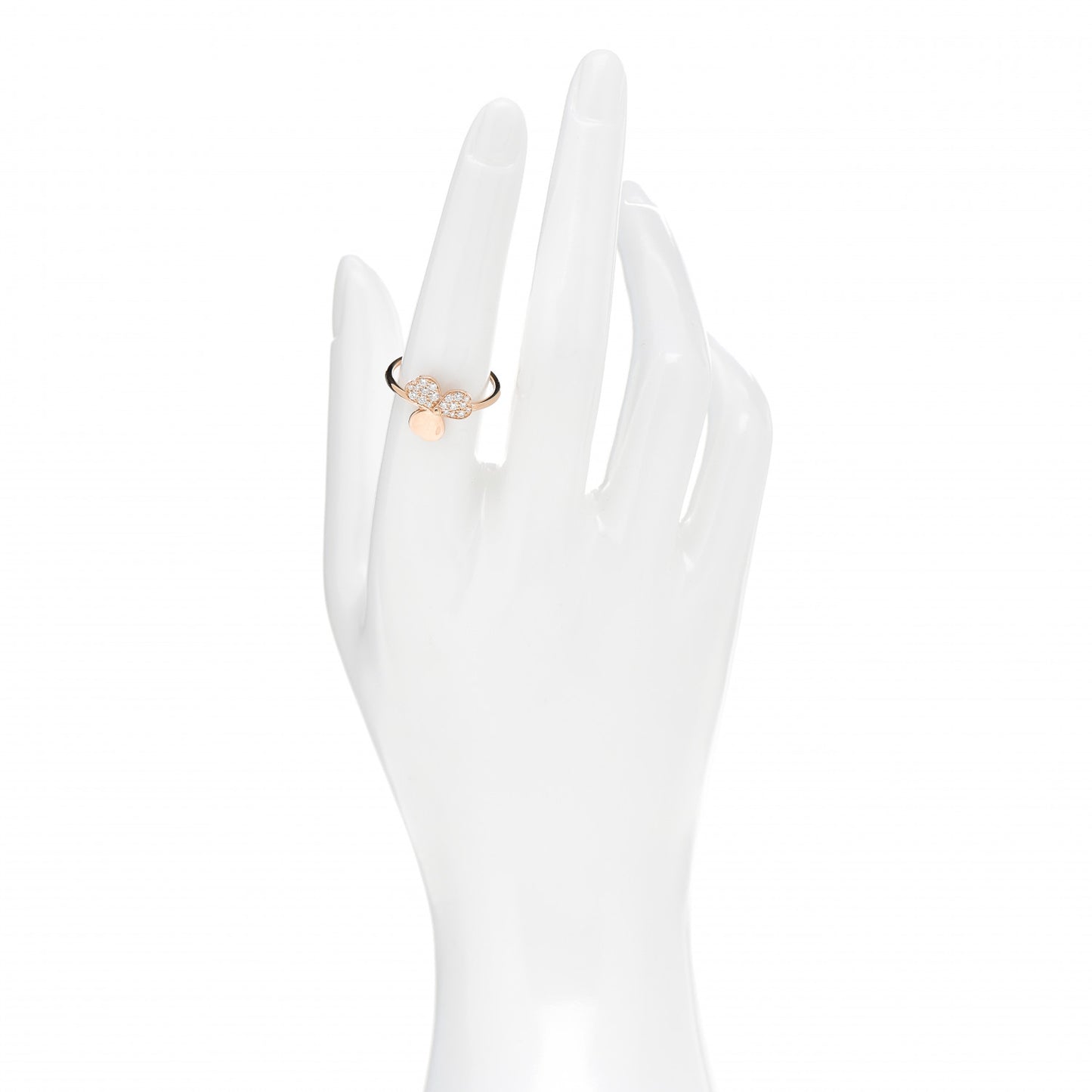 18K Rose Gold Diamond Paper Flowers Ring 54 7