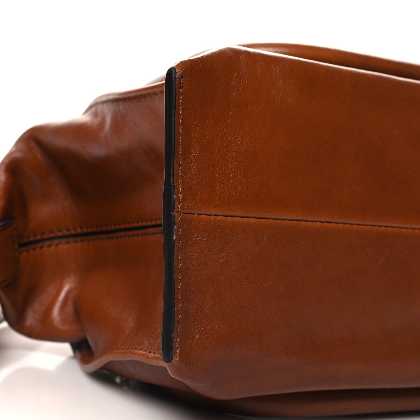 Shiny Calfskin Small Paraty 24 Clay Brown