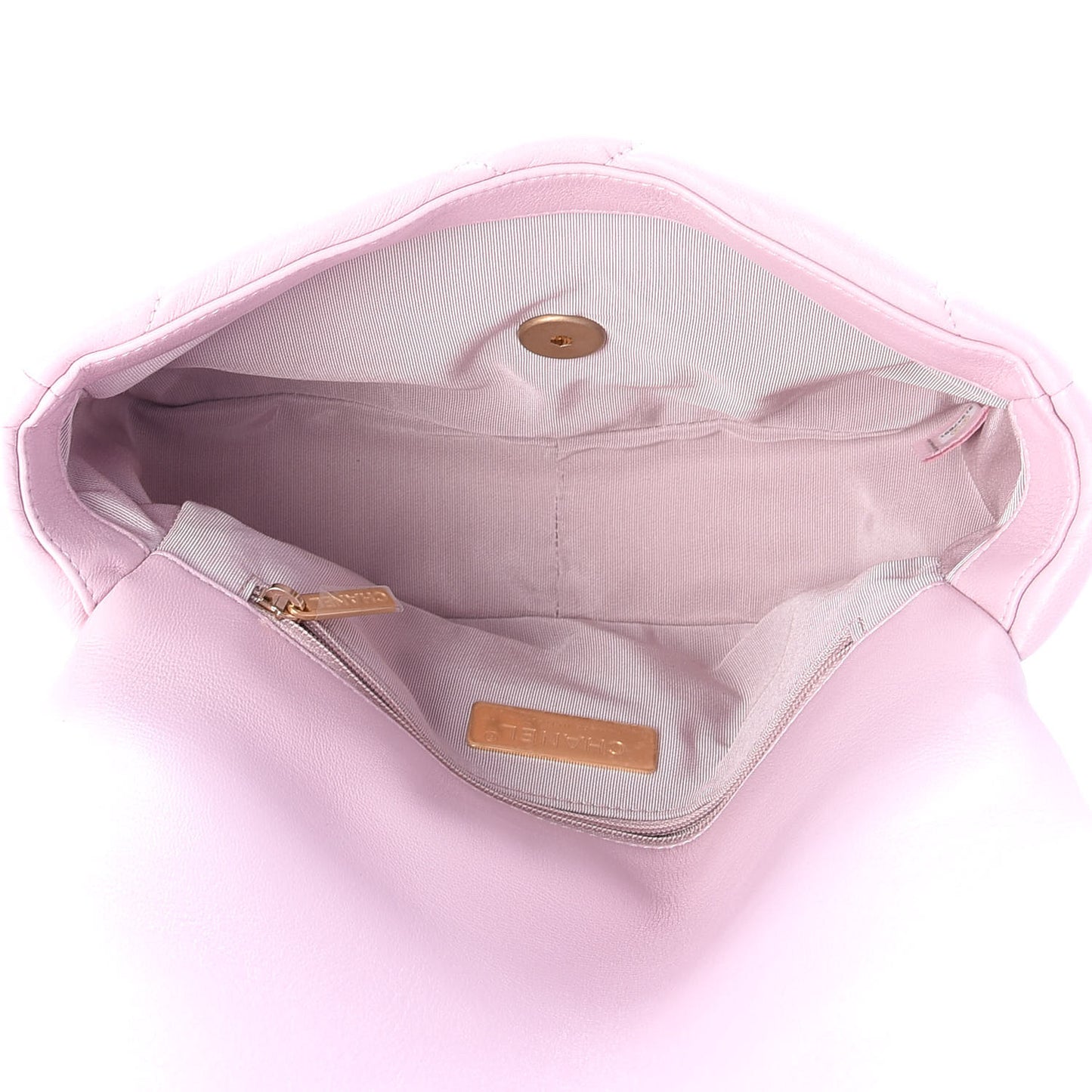 Lambskin Quilted Medium Chanel 19 Flap Light Pink