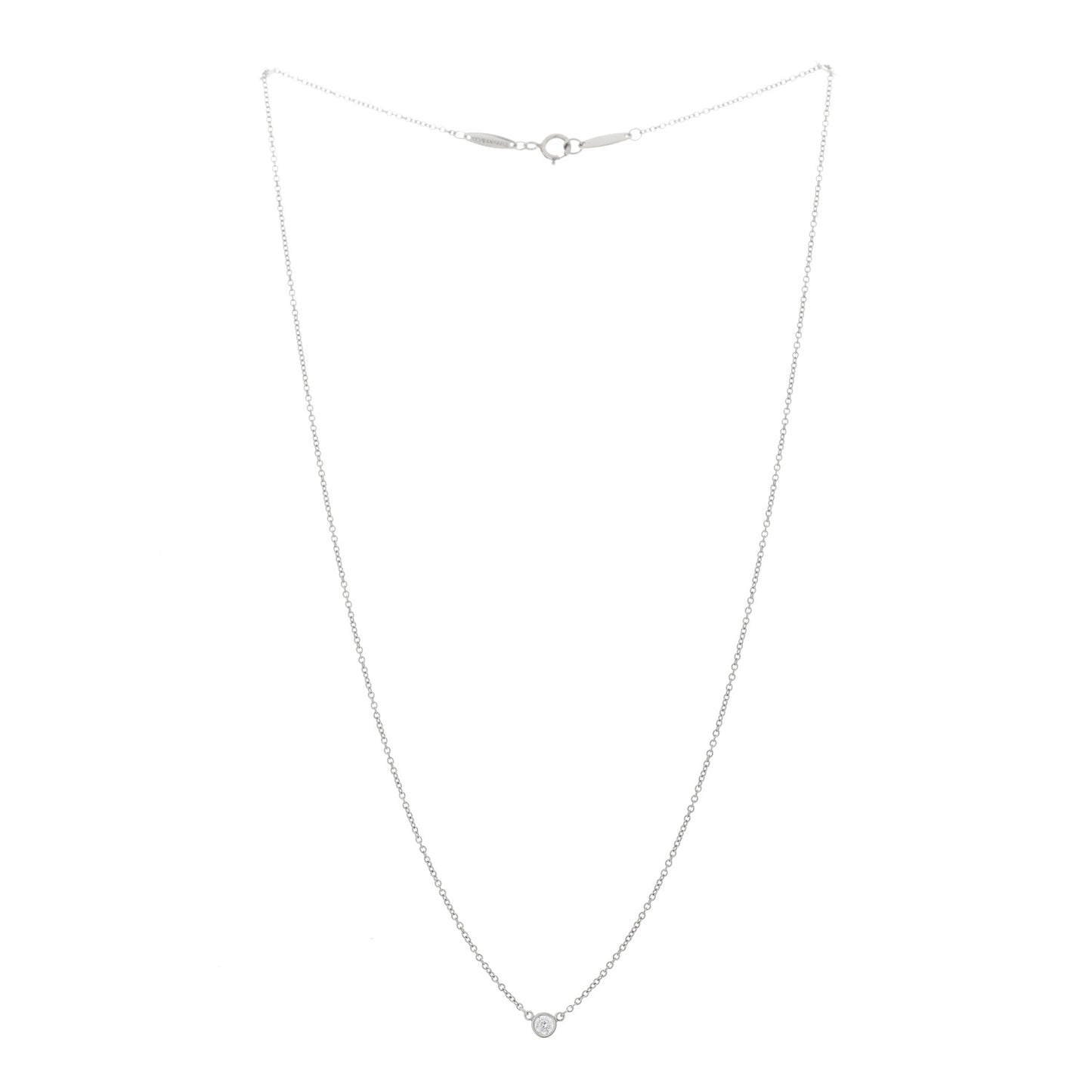 Platinum Diamond .08ct Elsa Peretti Diamonds by the Yard Pendant Necklace
