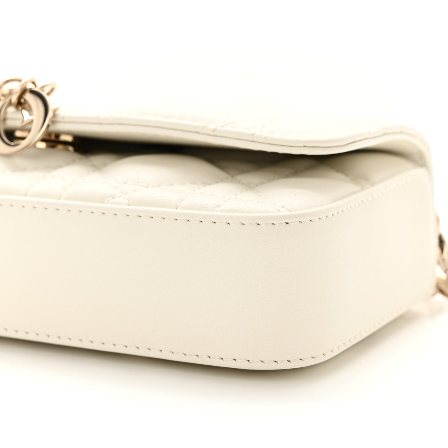 Lambskin Cannage Dior Talk Phone Pouch Latte