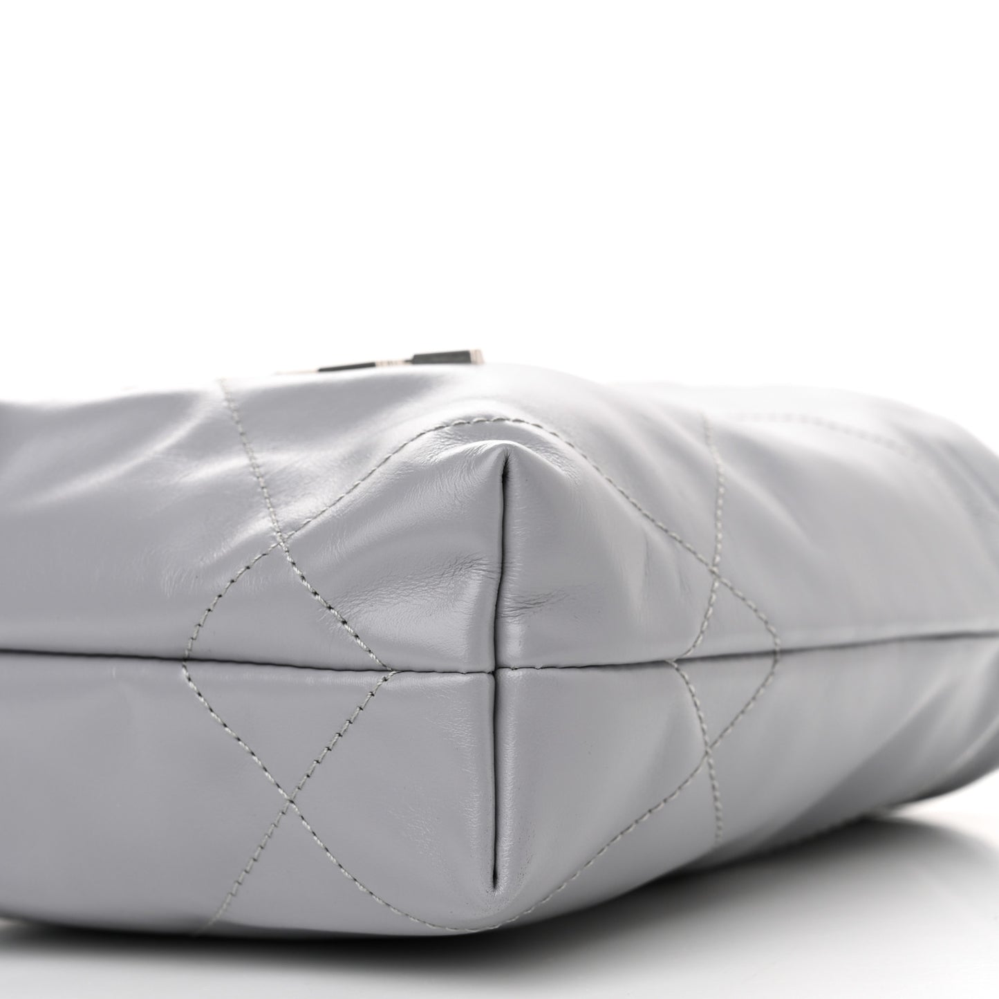 Shiny Calfskin Quilted Mini Chanel 22 Grey
