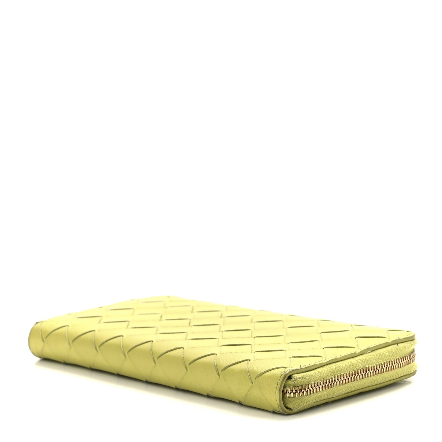 Nappa Intrecciato Zip Around Wallet Kiwi